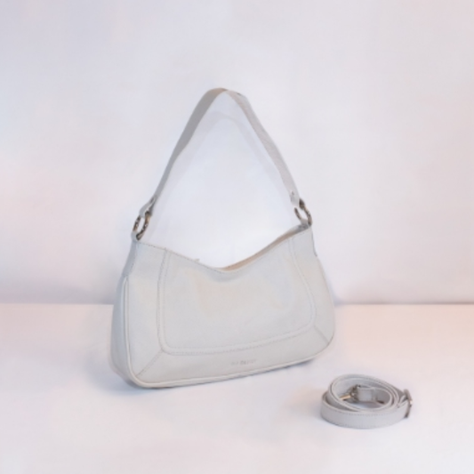 Borsa Sait Lo in pelle color panna luminosa elegante collezione OnEarth Equomercato