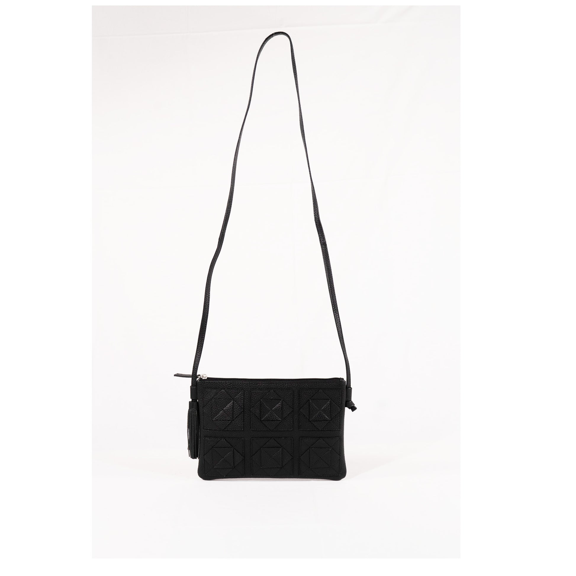 borsa in pelle color nero tracolla equo solidale