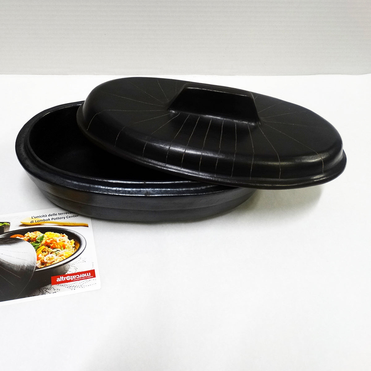 CASSERUOLA OVALE STRIPE CERAMICA LOMBOK | CODICE 1603