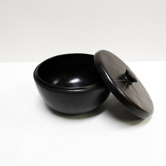 PENTOLA CON COPERCHIO STRIPE PICCOLA CERAMICA LOMBOK | CODICE 1256