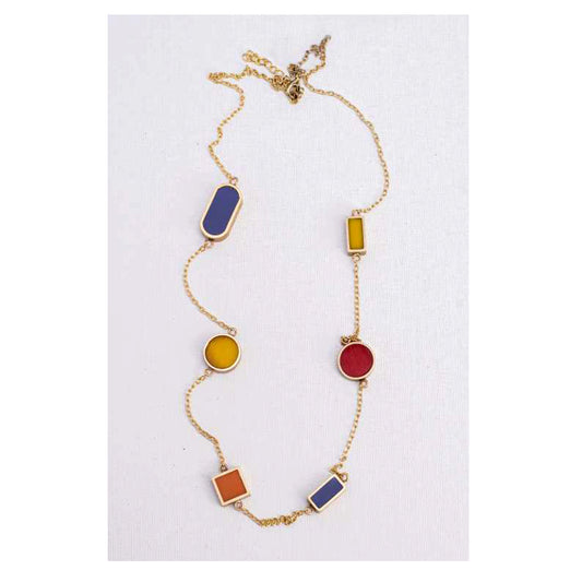 COLLANA TEMA OTTONE ORO FORME IN RESINA | HUBM341126158300