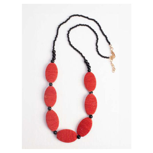 COLLANA MANDORLA COTONE OTTONE ROSSA | HUBM341140164509