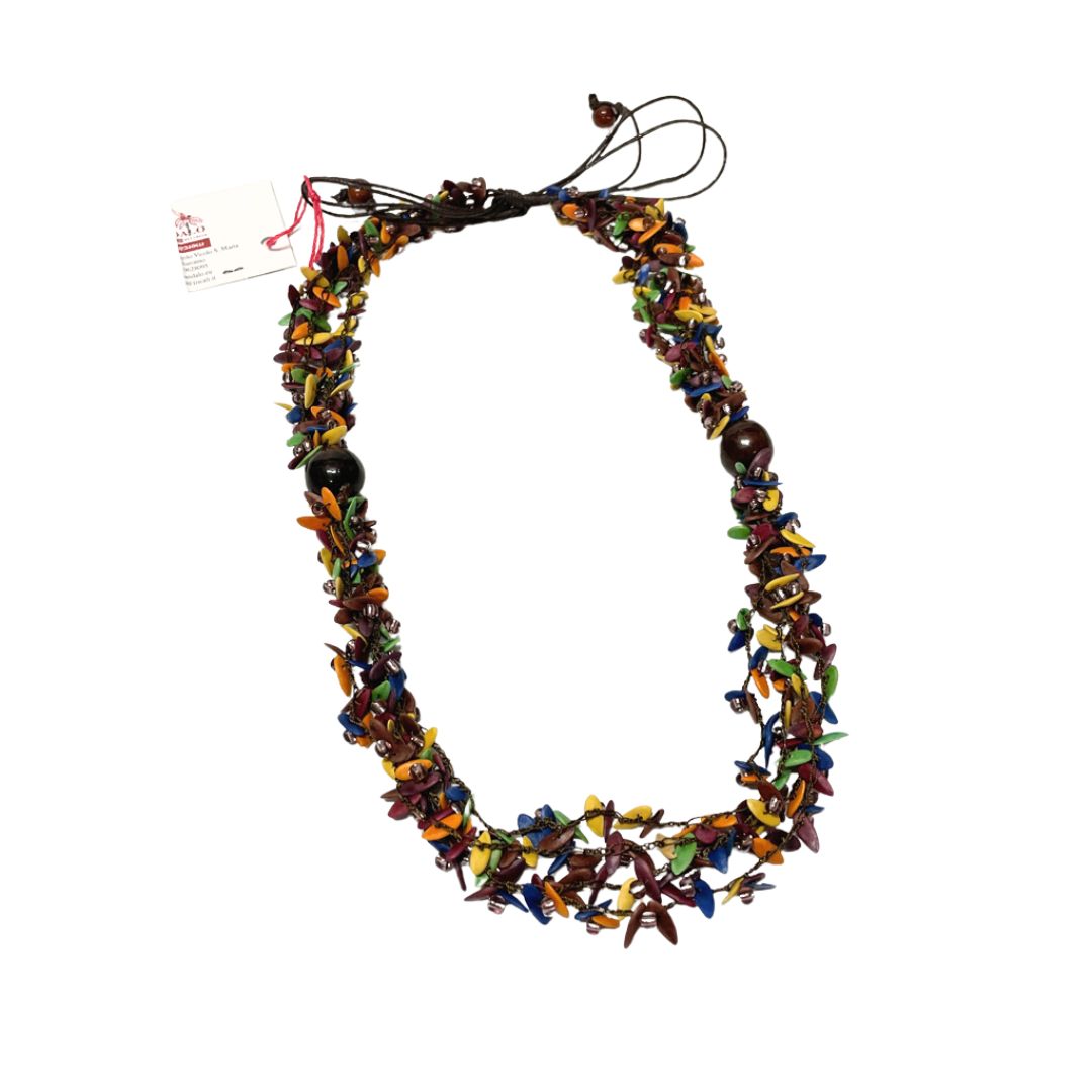 collana multifilo semi naturali, bijoux solidale dalla Colombia