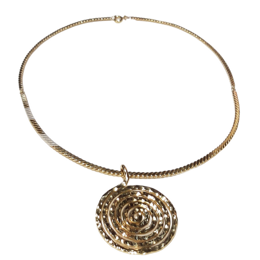 COLLANA GIROCOLLO RIGIDO SPIRALE ORO CAMBOGIA | COD IDASPI001