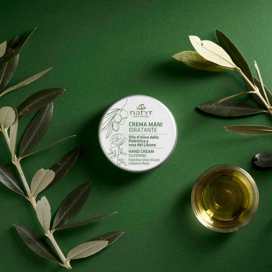 CREMA MANI IDRATANTE OLIO D'OLIVA DELLA PALESTINA E ROSA DEL LIBANO | 50ml | COD. 8050