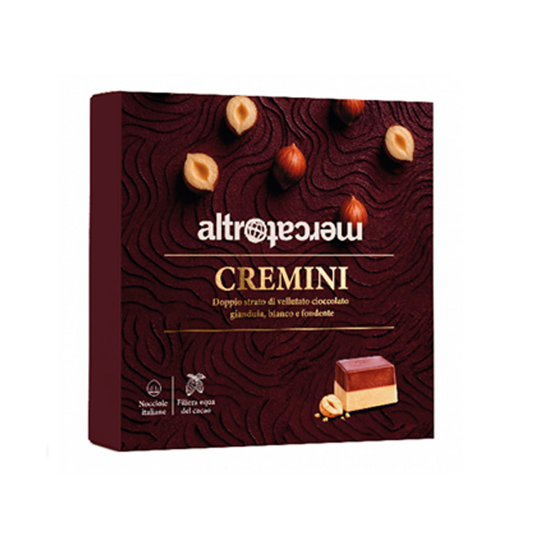cioccolatini equosolidali altromercato Cremini gianduia, bianco e fondente