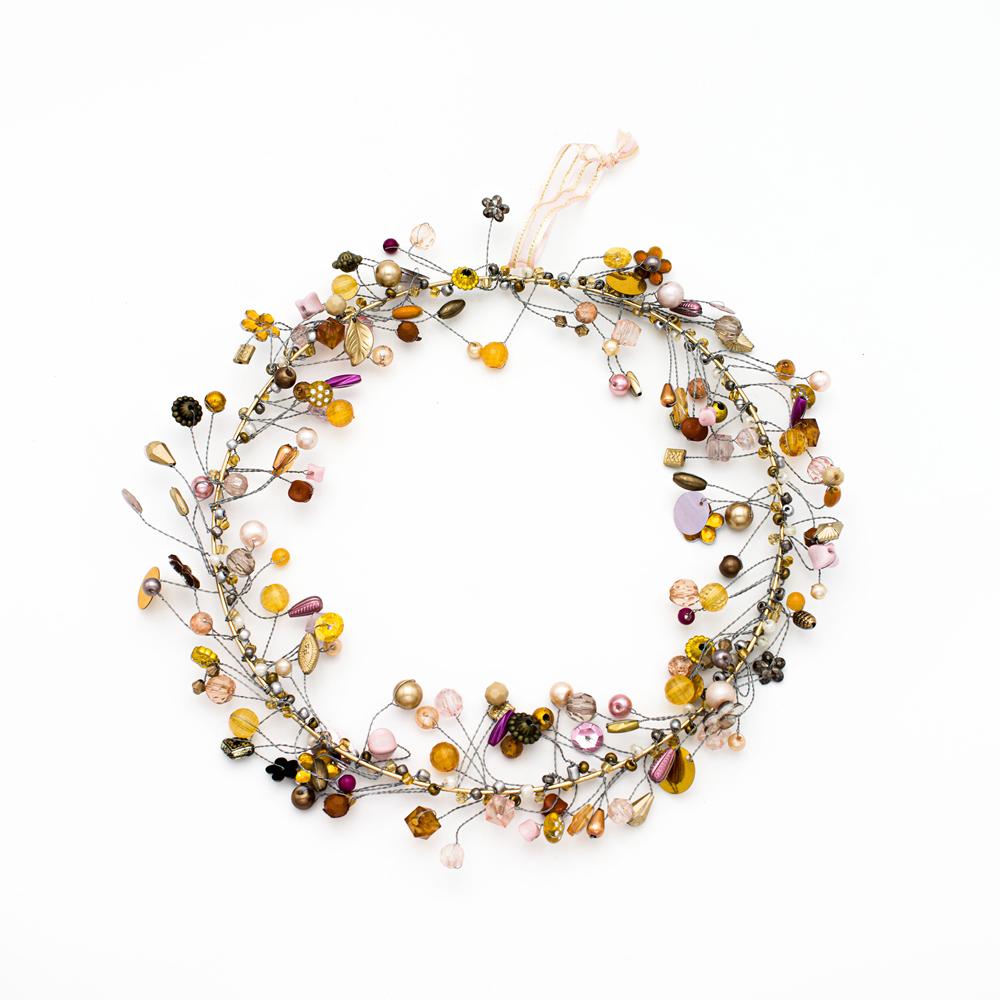 decorazione natalizia equosolidale ghirlanda in perline e vetro