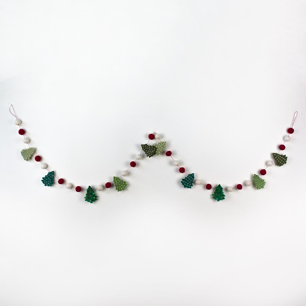 GHIRLANDA ALBERI DI NATALE  FELTRO EQUOSOLIDALE NEPAL | HUBAQNP0021824