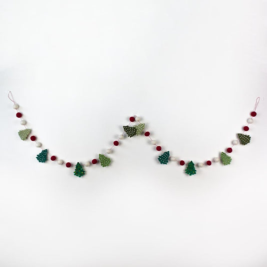 GHIRLANDA ALBERI DI NATALE  FELTRO EQUOSOLIDALE NEPAL | HUBAQNP0021824