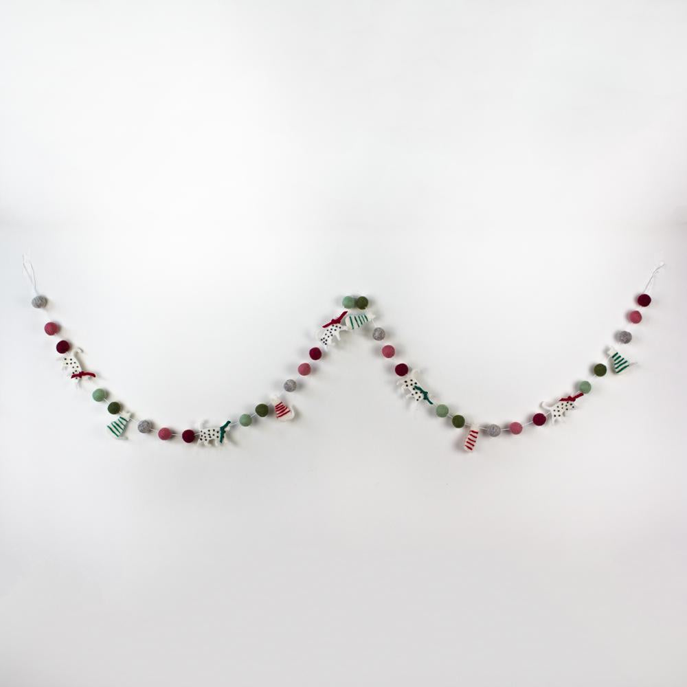 GHIRLANDA NATALIZIA GATTINI  FELTRO EQUOSOLIDALE NEPAL | HUBAQNP0021825