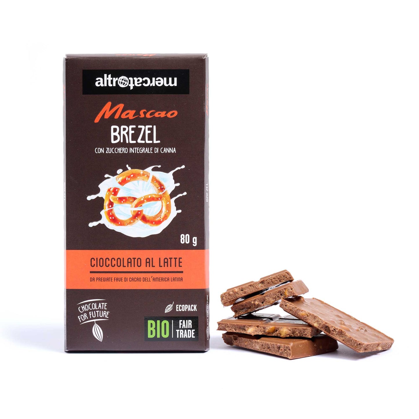 CIOCCOLATO MASCAO AL LATTE BREZEL - BIO | COD. 7131 | 80 g