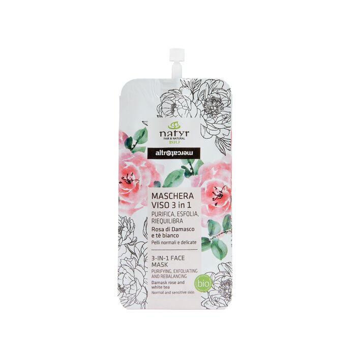 maschera viso rosa di damasco bilogica Natyr Altromercato