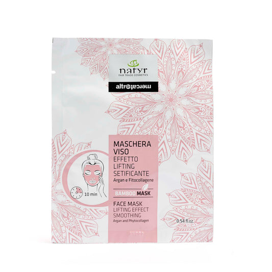 Maschera monouso in tessuto effetto lifting setificante. Argan e Fitocollagene Natyr