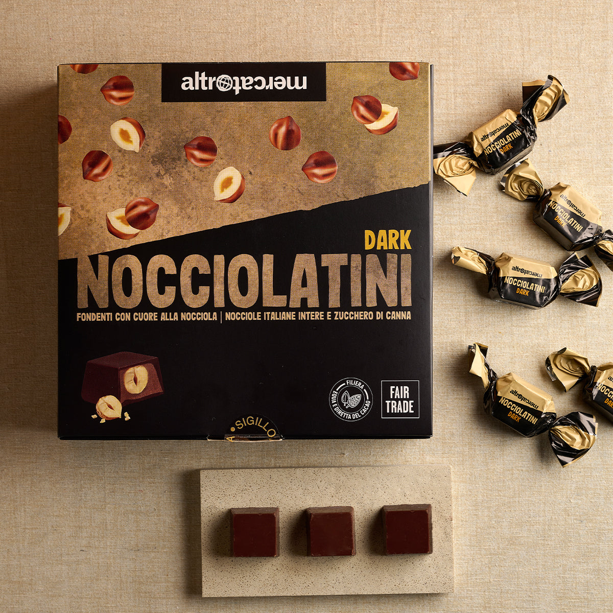 NOCCIOLATINI DARK CIOCCOLATINI FONDENTI ALLA NOCCIOLA| 250 g | COD 1273