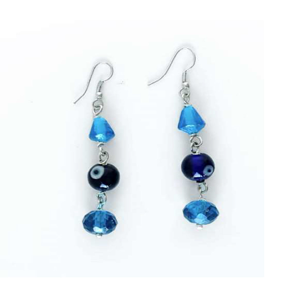 ORECCHINI GEMMA, OTTONE PLACCATO ARGENTO, VETRO, BLU | HUBM341133164202