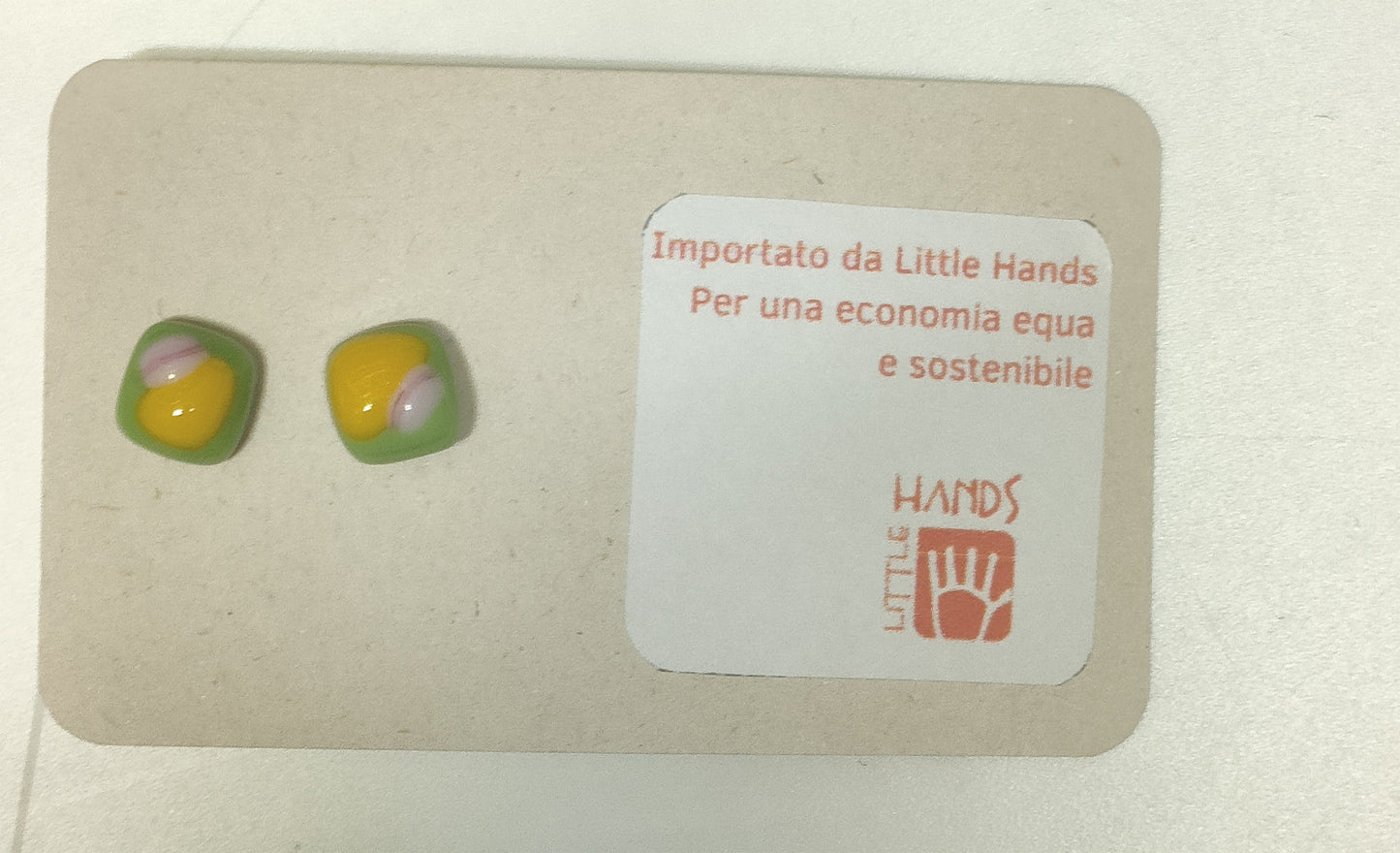 orecchini in vetro - bijoux solidale dalla Colombia colere giallo