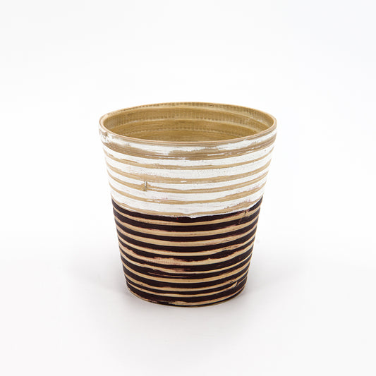 portavaso in bambù bicolor artigianato solidale dal Vietnam per un regalo equo solidale