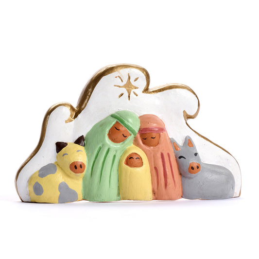 Presepe Nuvola in ceramica fatto a mano – regalo equo solidale