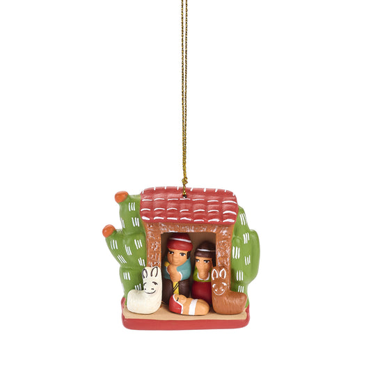 PRESEPE APPENDIBILE CAPANNA TRA I FICHI CERAMICA | COD 7393