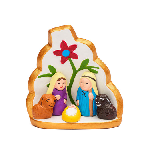 Presepe Fiore Dipinto in ceramica fatto a mano in Perù – Manos Amigas – regalo solidale