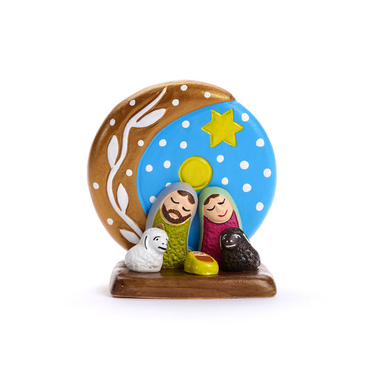 Presepe Luna Dorata in ceramica fatto a mano in Perù – Manos Amigas