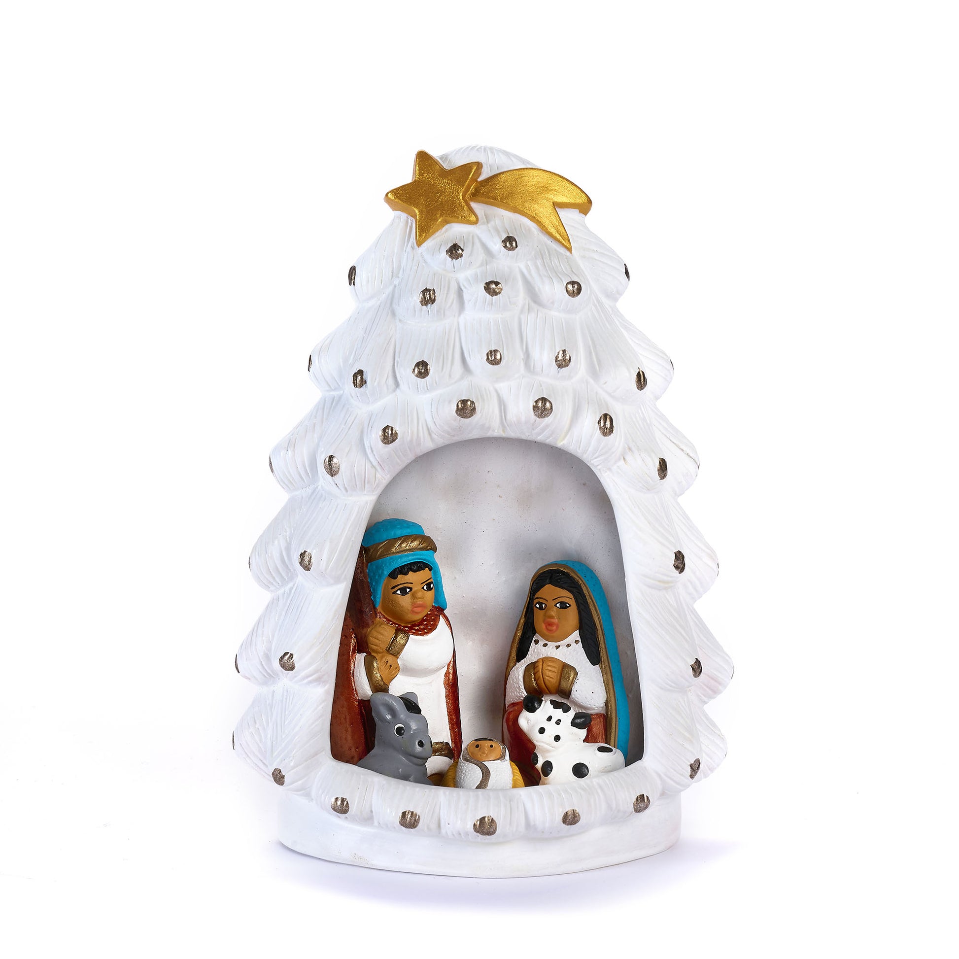 Presepe Abete di Panna in ceramica fatto a mano in Perù – Manos Amigas
