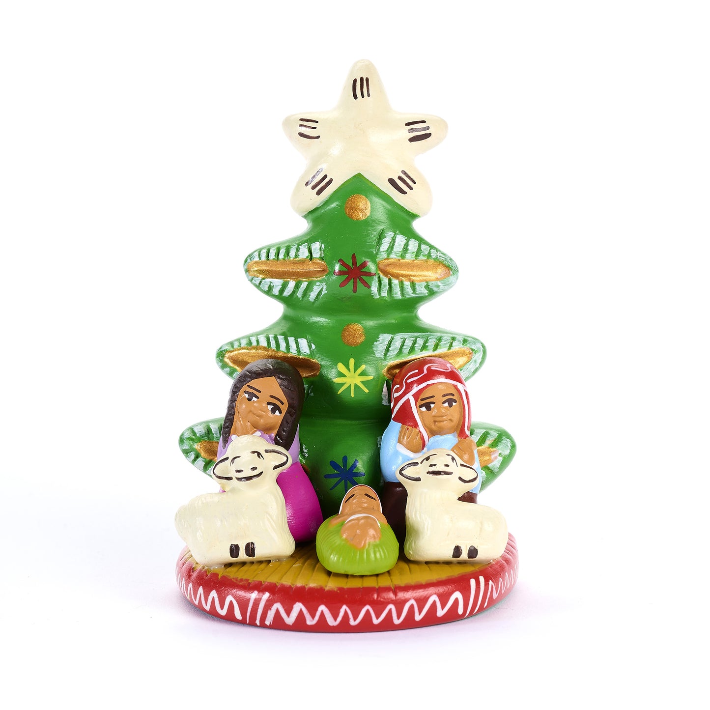 Presepe Albero Festoso in ceramica fatto a mano in Perù – CIAP