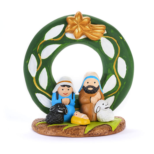 PRESEPE GHIRLANDA VERDE, CERAMICA | COD 7383