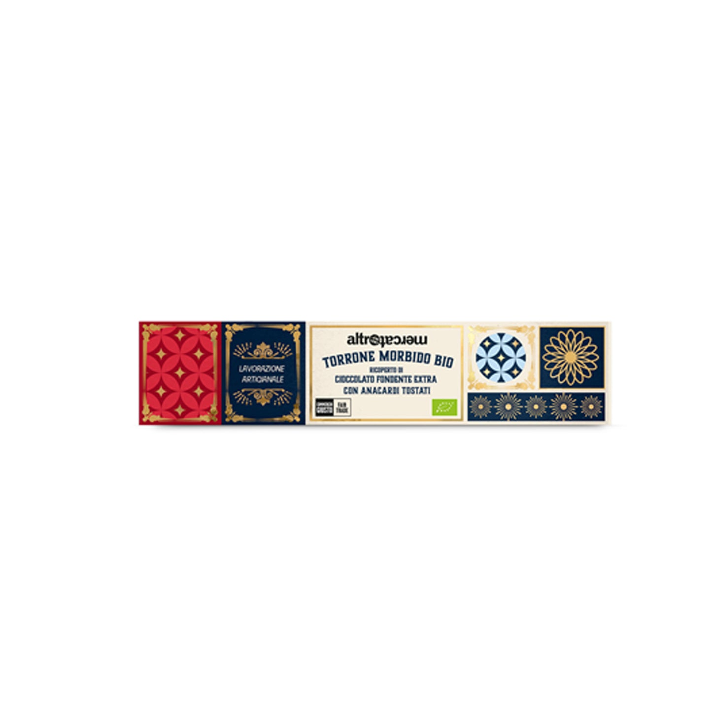 STECCA TORRONE MORBIDO RICOPERTO DI CIOCCOLATO FONDENTE  - BIO | COD  1064 | 90 g
