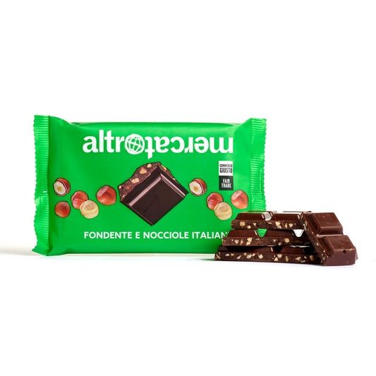 TAVOLETTA CIOCCOLATO FONDENTE GRANELLA DI NOCCIOLE | COD. 7688 | 85 g