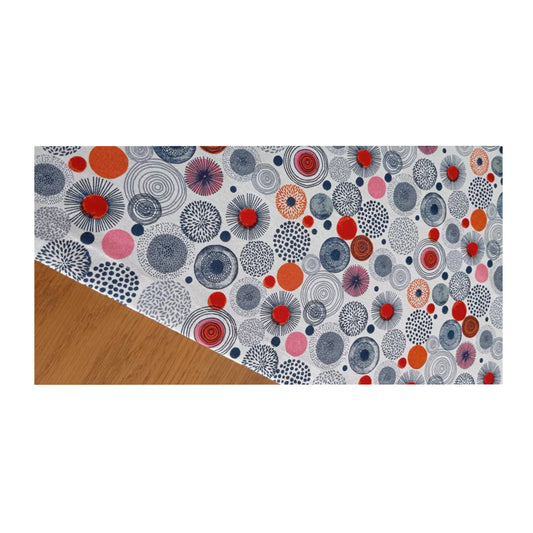TOVAGLIA COTONE RETTANGOLARE CM 160 X 180 DISEGNO CERCHI FANTASIA| COD HUBEQ7382859