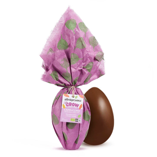 uovo di Pasqua Grow con cioccolato e capuccino biologico Altromercato 