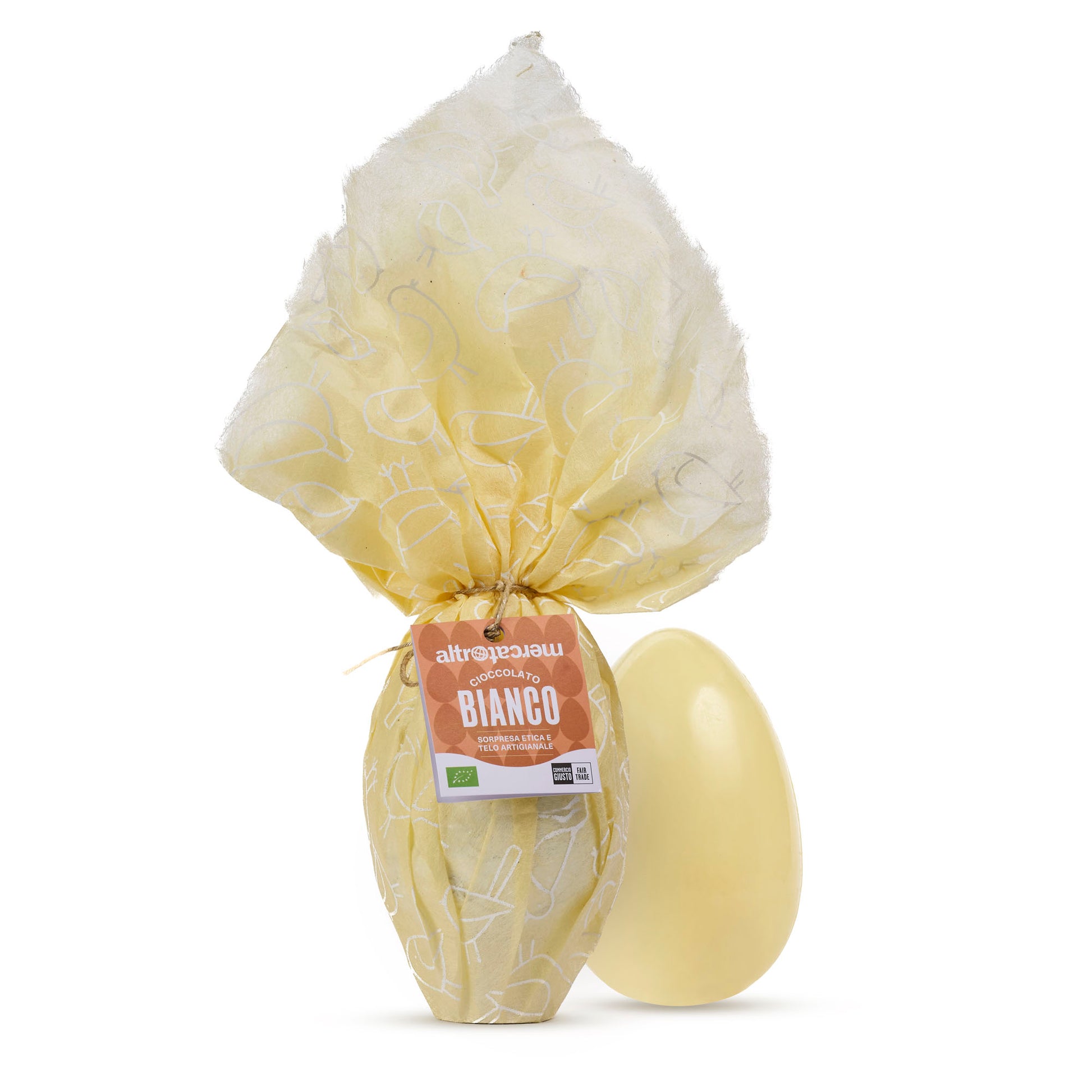 uovo di Pasqua cioccolato bianco Altromercato biologico equosolidale