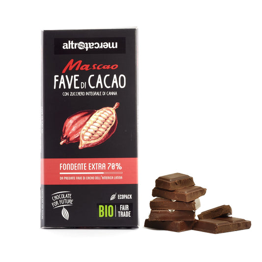 CIOCCOLATO MASCAO FONDENTE EXTRA FAVE DI CACAO - BIO | COD. 5408 | 80 g