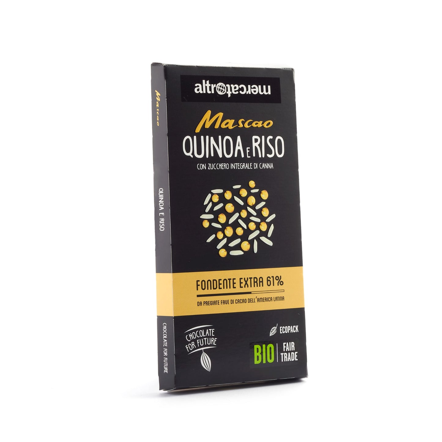 CIOCCOLATO MASCAO FONDENTE EXTRA CON QUINOA E RISO - BIO | COD. 457 | 100 g