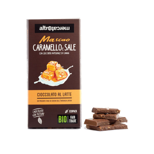 CIOCCOLATO MASCAO AL LATTE CON CARAMELLO E SALE - BIO | COD.5406 | 80 g