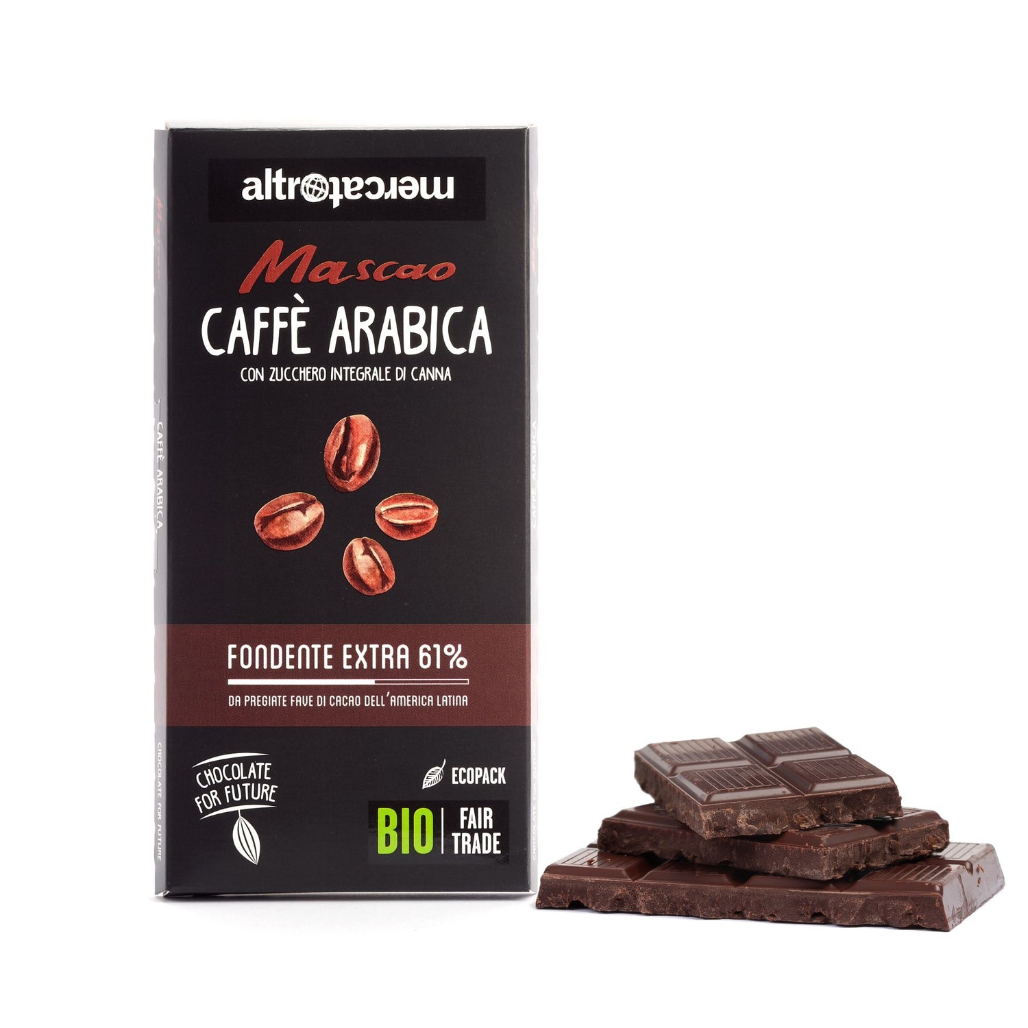 Cioccolato Mascao fondente extra al caffè arabica - bio - 80g - Altromercato