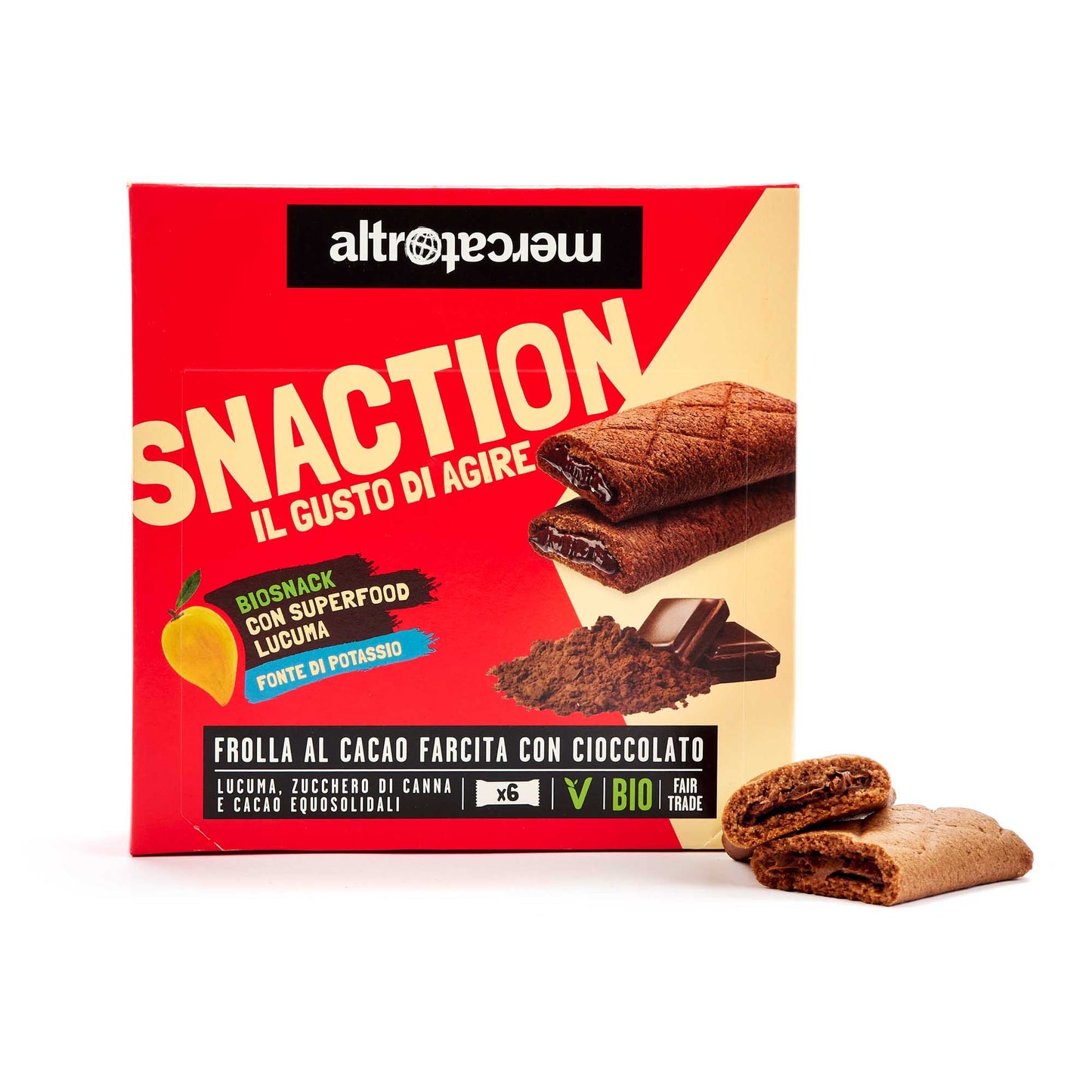 SNACTION - BISCOLUCUMA AL CIOCCOLATO-BIO-150g |6x25g