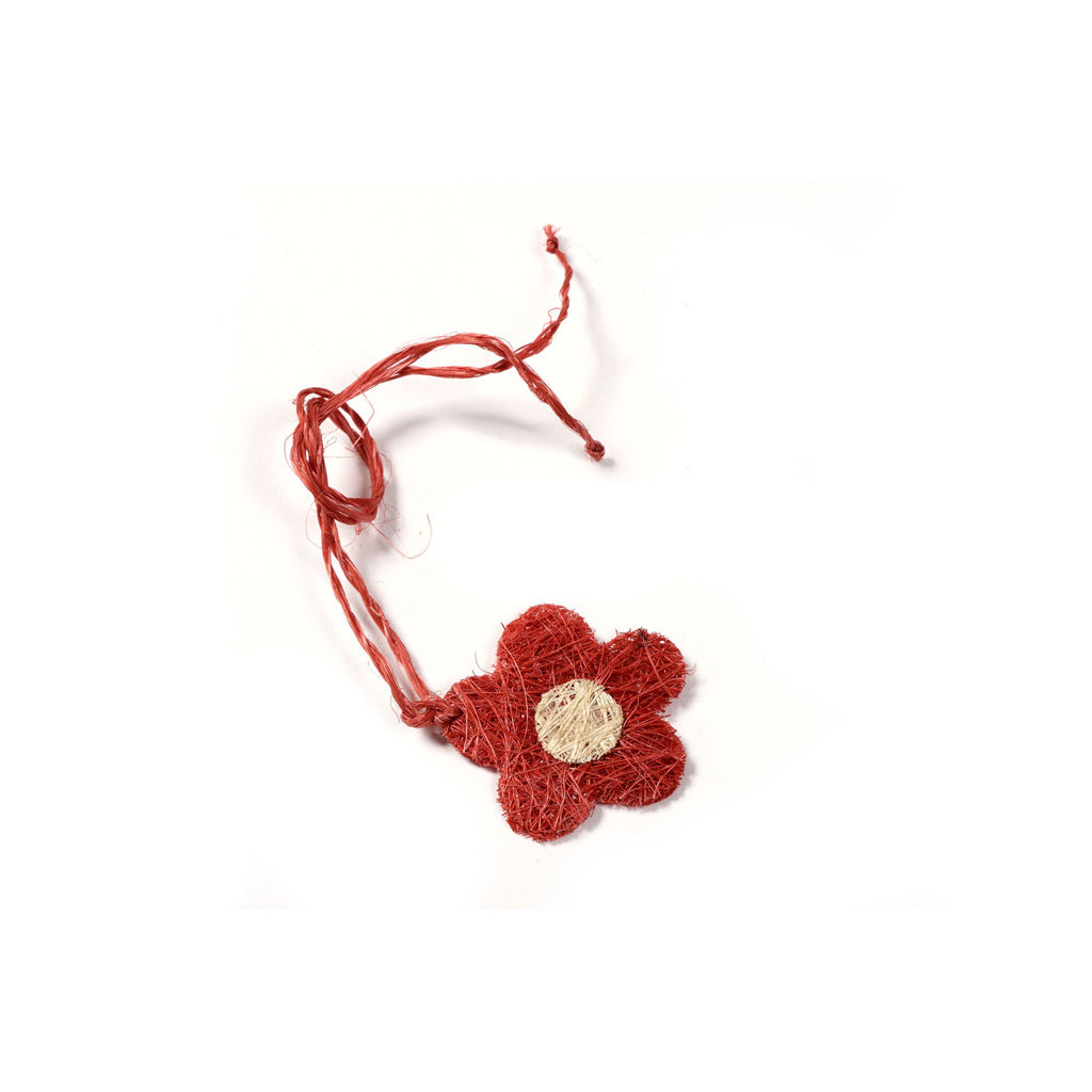 FIORELLINO PIATTO ROSSO IN ABACA CON LACCETTO | COD 2408