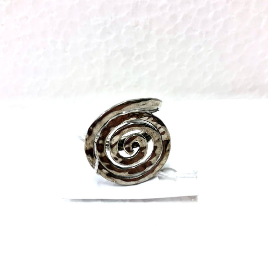 ANELLO OTTONE SPIRALE SILVER CAMBOGIA | COD IDASPI004