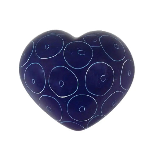 cuore  in pietra saponaria blu  oggetto decorativo bomboniera equo solidale comunione cresima e matrimonio