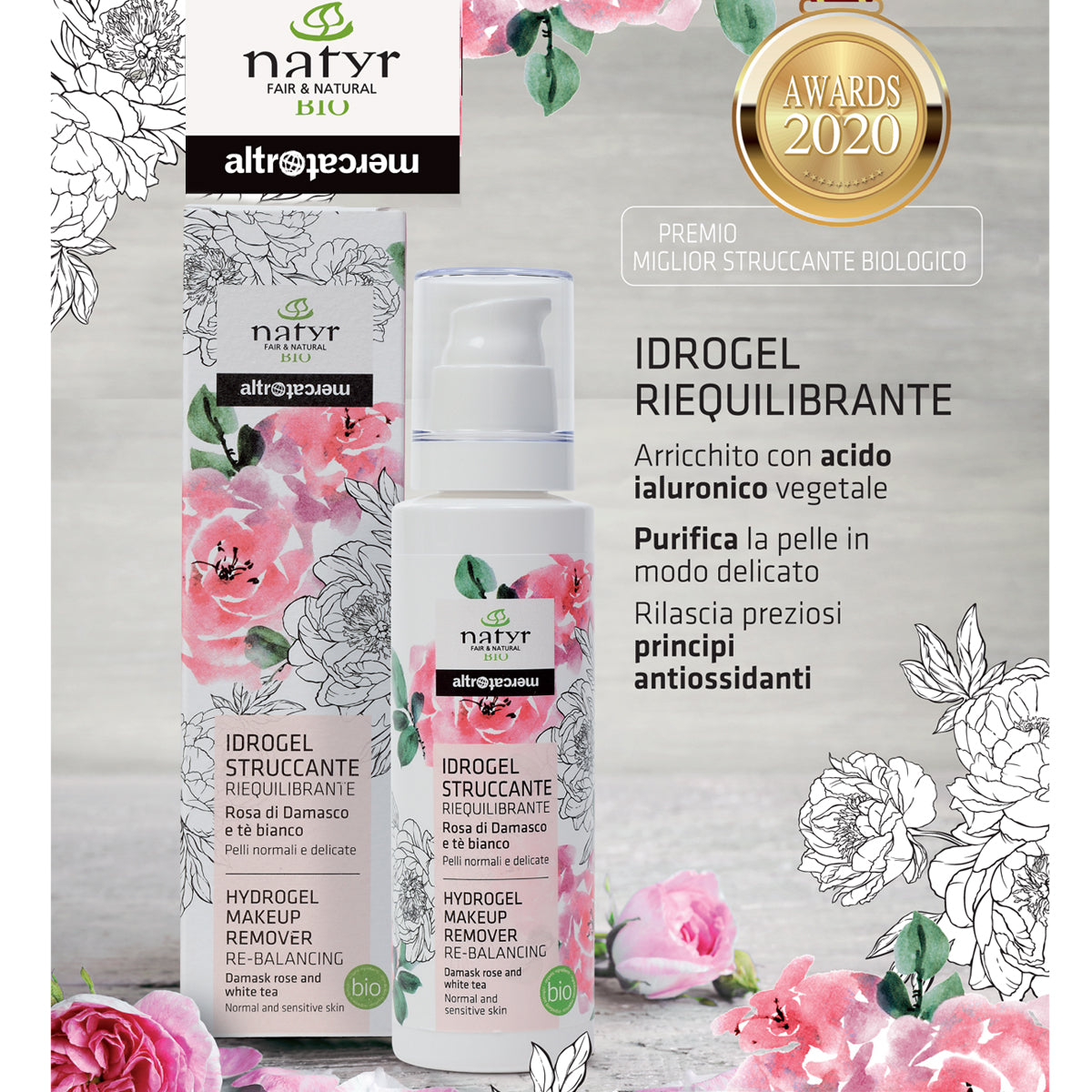 IDROGEL STRUCCANTE  - ROSA DI DAMASCO - BIO | 150 ml | COD. 117