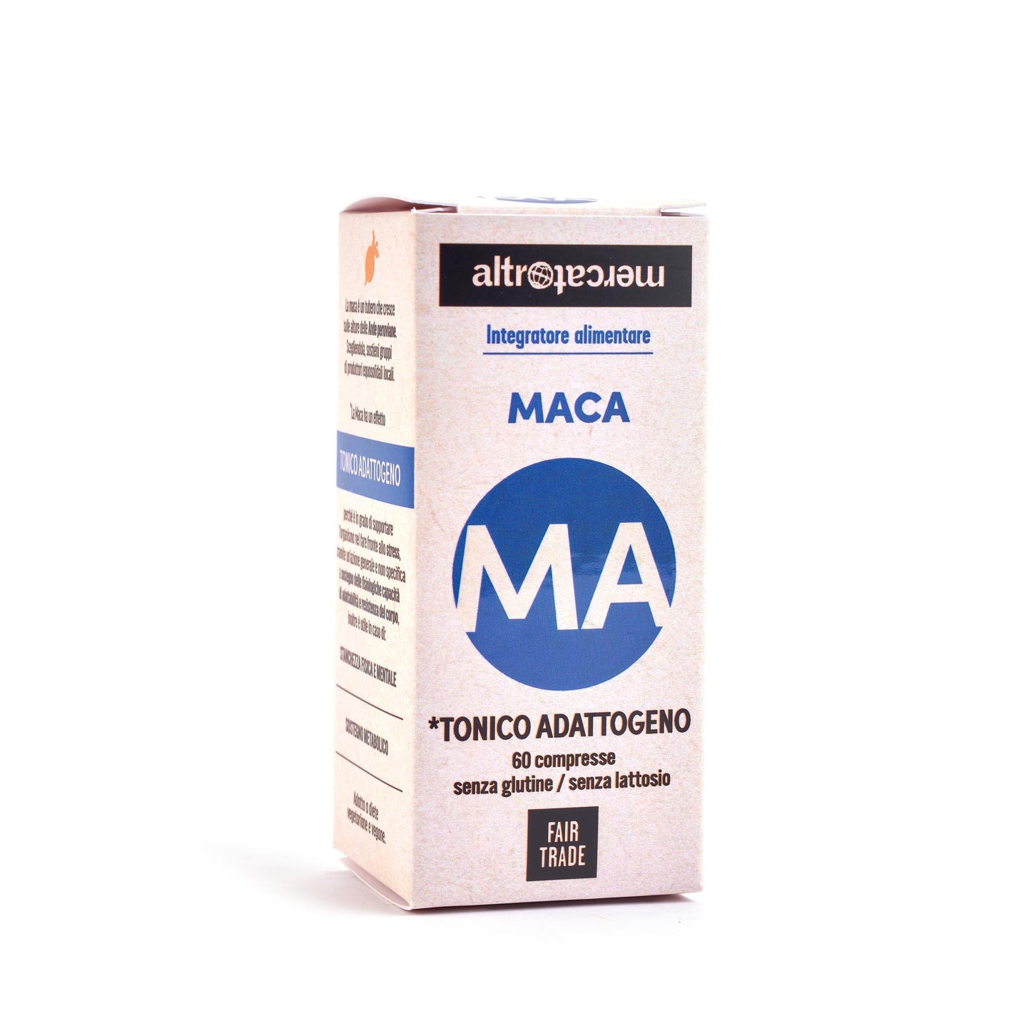 Maca integratore alimentare tonico adattogeno in compresse. Fair Trade Altromercato