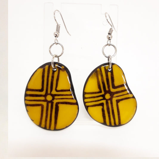 ORECCHINI IN TAGUA DISEGNO BATIK VARI COLORI  | COD ASS3008