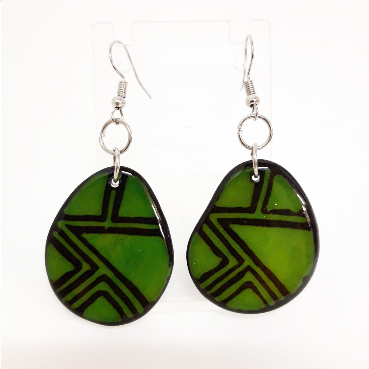 ORECCHINI IN TAGUA DISEGNO BATIK VARI COLORI  | COD ASS3008