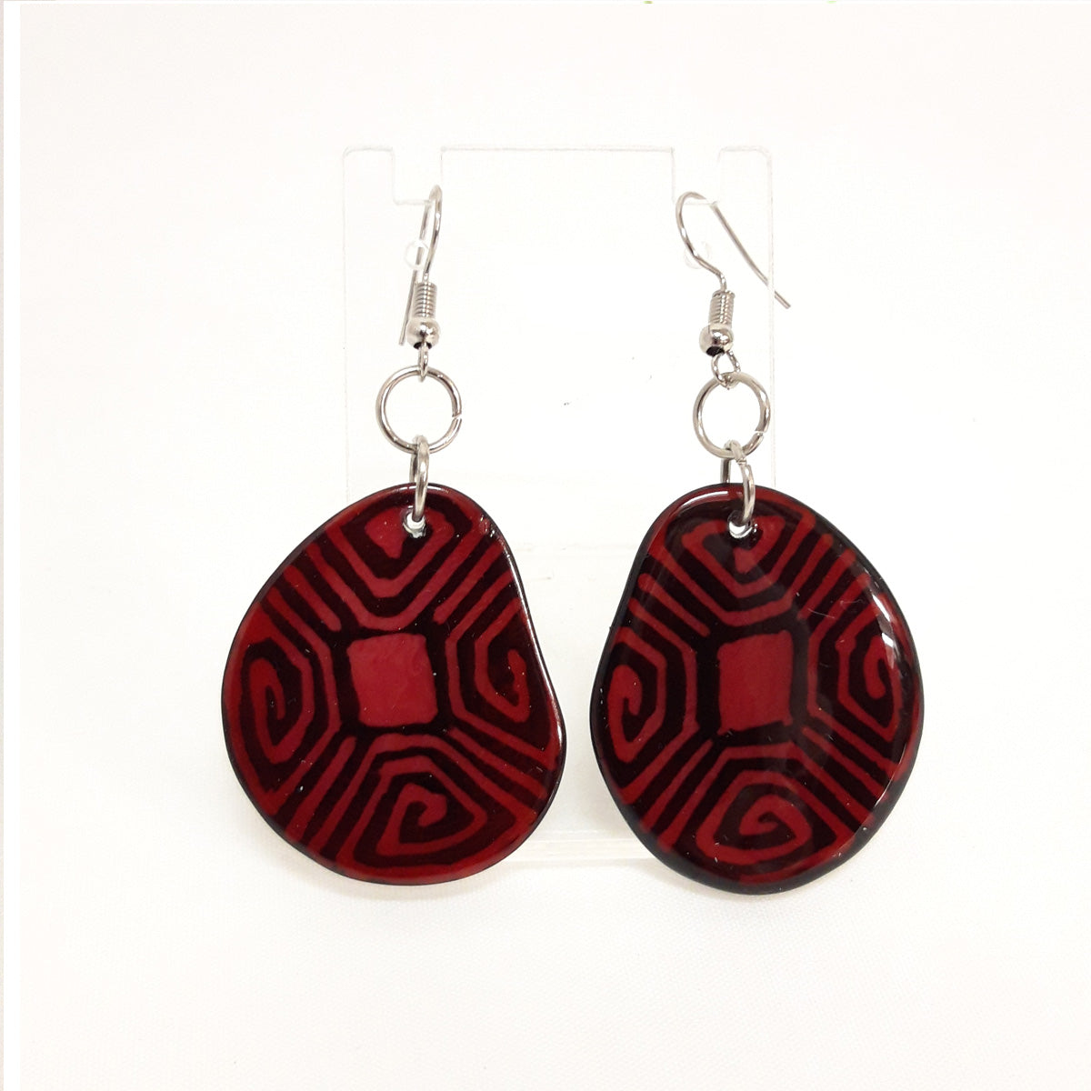ORECCHINI IN TAGUA DISEGNO BATIK VARI COLORI  | COD ASS3008